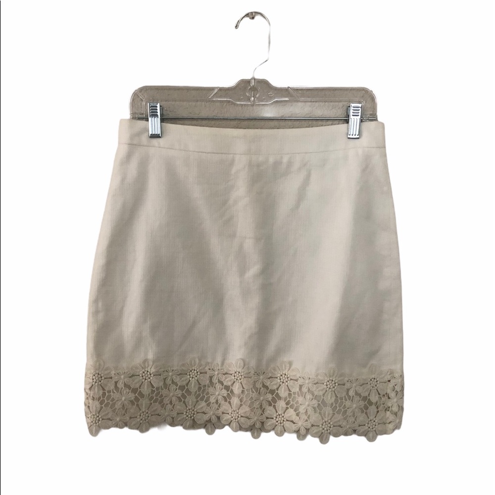 J. Crew Lace Trim Mini Skirt